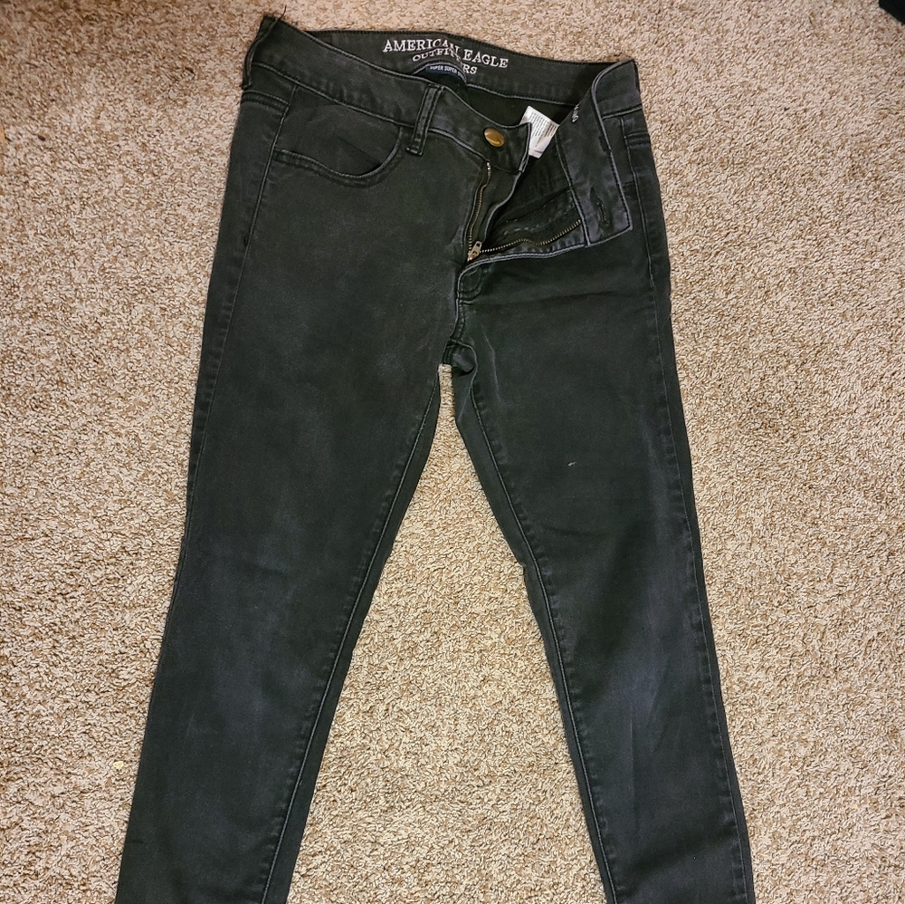 American eagle black skinny jeans size 6